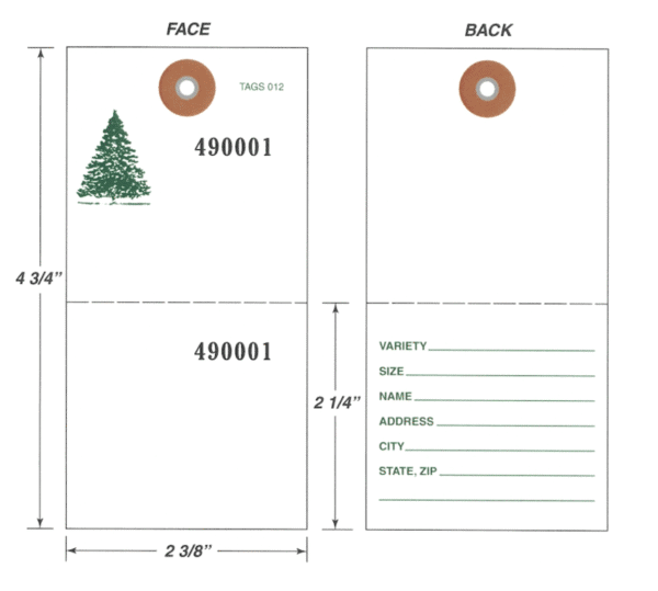 Two Part Tags Tags: 2 part Price Small, Polyart, 100/Pk TAGS012P - Evans Christmas Supply