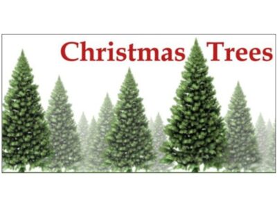 Banner: 3' X 8' "Christmas Trees" : BANN014