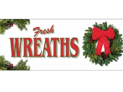 Banner: 3' x 8'  "Fresh Wreaths": BANN031