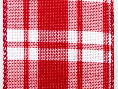 Christmas Ribbon: Red/White Plaid, Wired 2-1/2" x 50 yd:  RIBB327