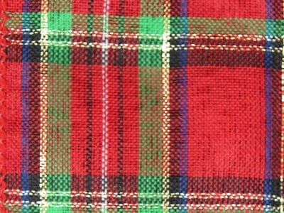 Christmas Ribbon, Red/Green Plaid,  Wired  2-1/2 x 50 yd : RIBB308