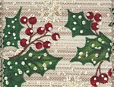 Christmas Ribbon:  Holly Berry, Wired 2 1/2" x 10 yd: RIBB320