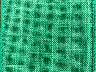 Christmas Ribbon:  Green Linen, Wired  2 1/2" x 50 yd:  RIBB332
