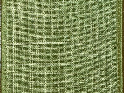 Christmas Ribbon:  Moss Green Linen, Wired 2 1/2" x 50 yd:  RIBB333