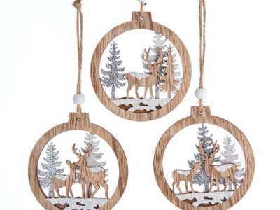 Ornaments - Wooden Reindeer, 24/Assorted: ORNA002