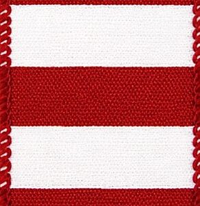 Christmas Ribbon: Red/White Stripe, Wired 1 1/2" x 50 yd, RIBB338